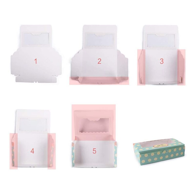 6 Stuks Van Papier Taart Dozen Voor Cupcakes Koekjes Gebak Dozen Bakkerij Container Set