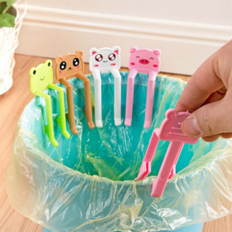 2 stk/parti praktiske skraldespande klips plastik fast affaldspose klip fast affaldsbeholder taske holder affalds klemme