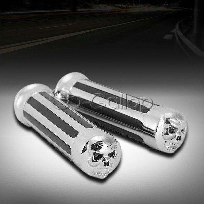 1" Motorcycle Skull Handlebar Hand Grips For Kawasaki Vulcan VN 800 900 1500 1600 1700 2000