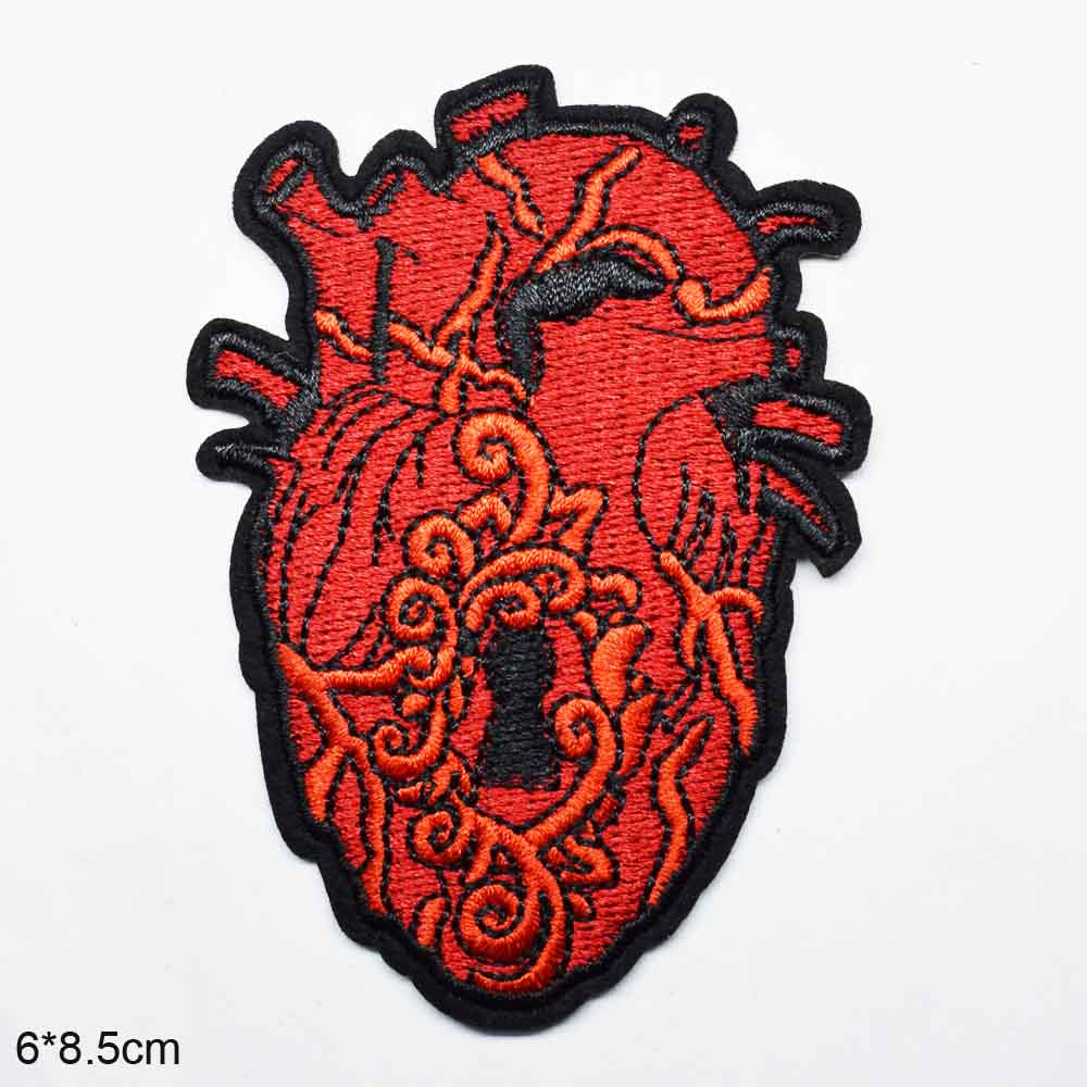Punk Oog Hart Ijzer Op Geborduurde Kleding Patch Voor Kleding: xin(changzi