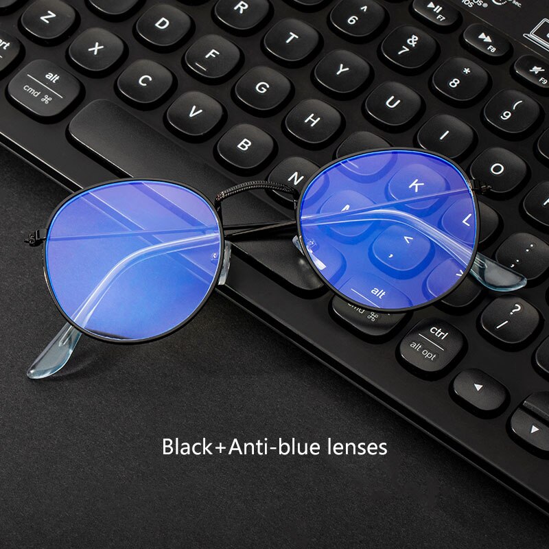Computer briller anti blå stråle briller blåt lys blokerende briller optisk øje brille uv blokerende spil filter runde briller: C2