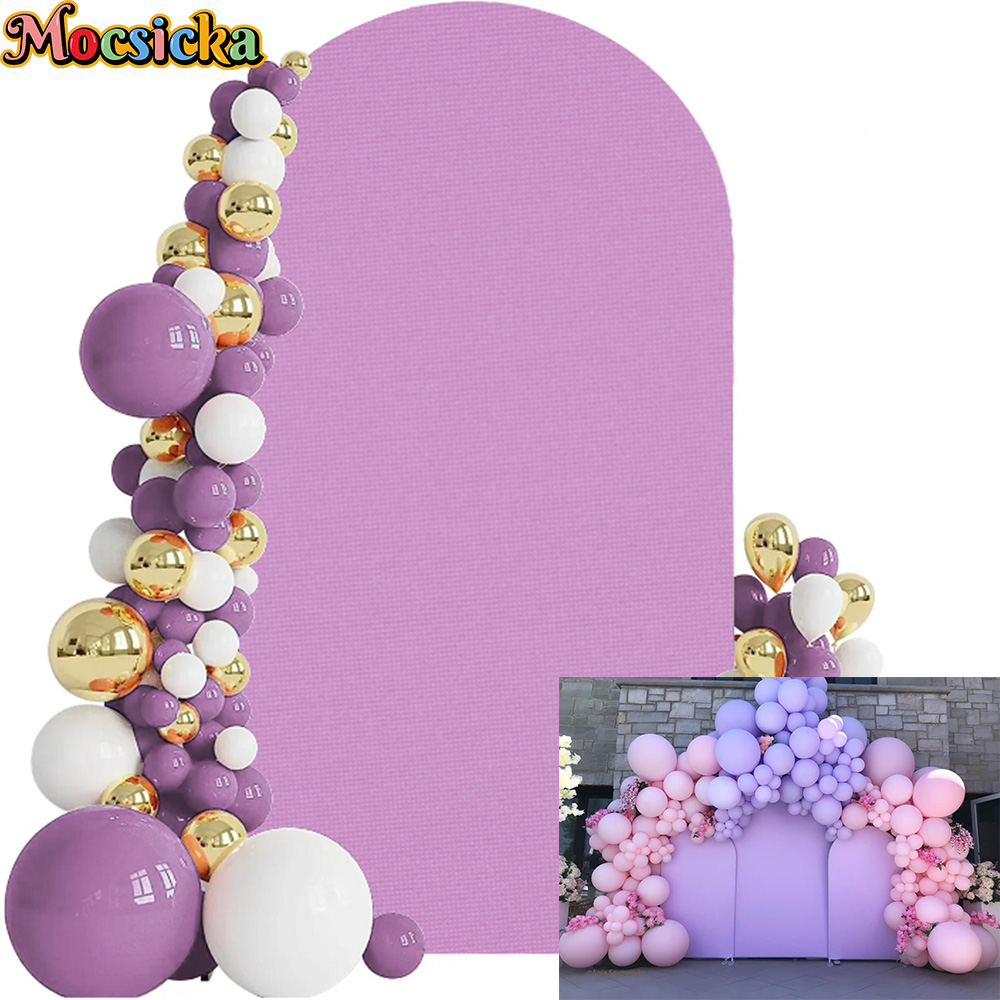 1pc, Wedding Arch Cover White Spandex Fitted 2-Sided Wedding Arch Stand Covers Round Top Arch Backdrop Cover For Birthday Party
