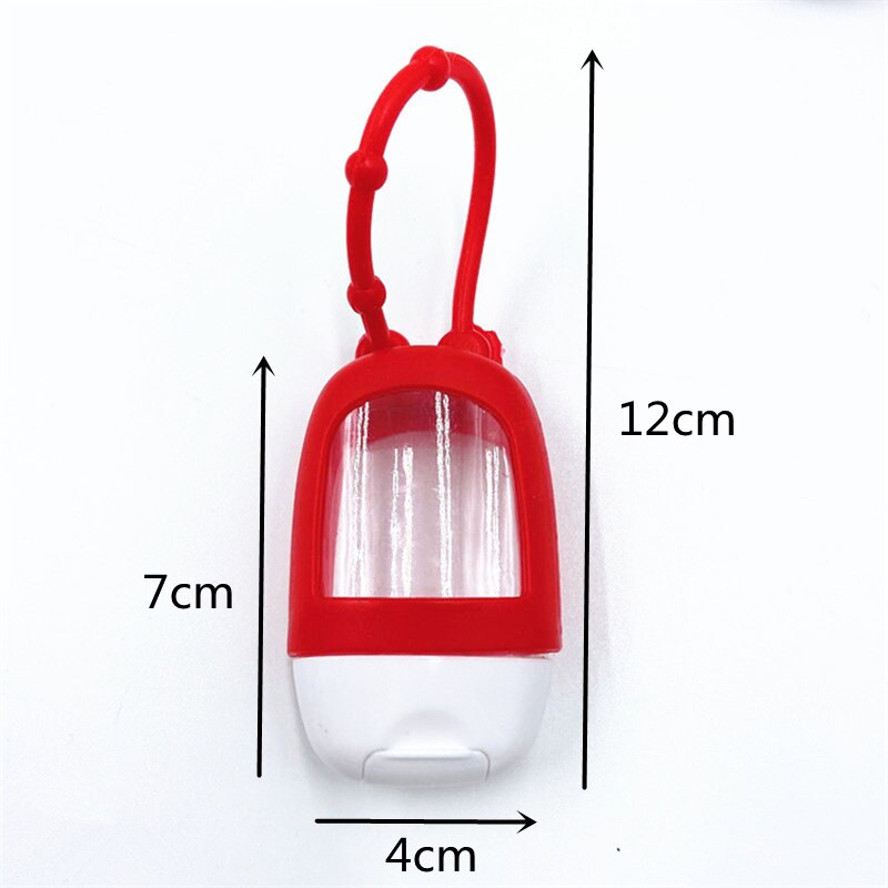 1Pc Mini Hand Sanitizer Sub Bottle 30ml Portable Traveling Refillable Bottle Silicone Protective Cover Storage Bottle Container