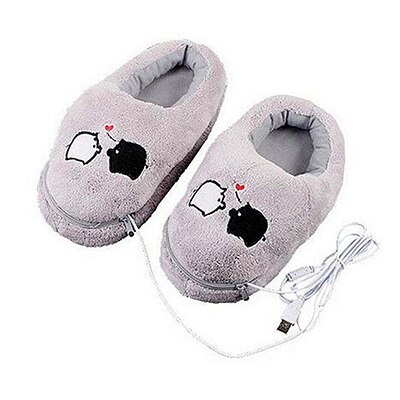 1 Paar Soft Elektrische Verwarming Slipper Praktische Veilig En Betrouwbaar Pluche Usb Foot Warmer Schoenen Leuke Konijnen Kerstcadeau