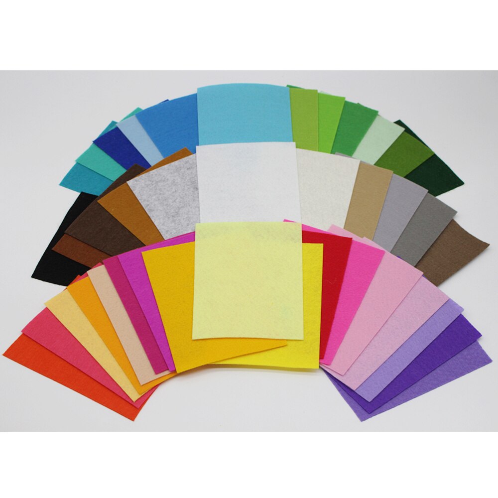 Feuilles de tissu en feutre Polyester doux, 40 pièces, couleurs assorties, Non tissé, pour bricolage, projets d'artisanat, Patchwork D
