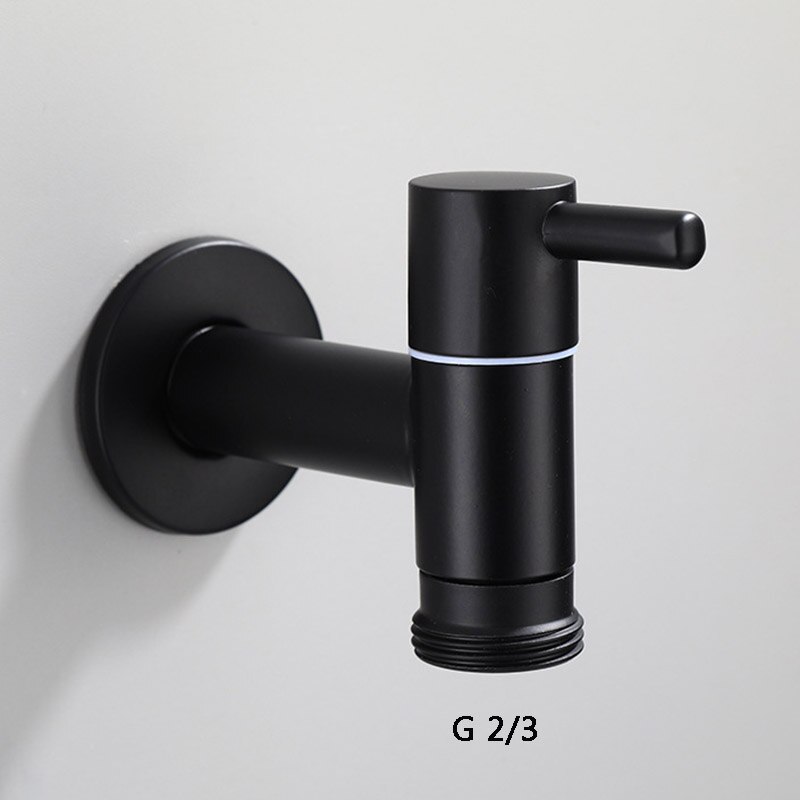 Vaskemaskine vandhaner vægmonteret bidet blandingsbatteri sort finish rustfrit stål badeværelse bouble brug moppe vandhaner udendørs vandhane: Hvid