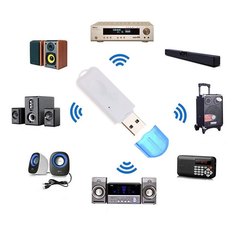 kebidu Amazing USB Wireless Handsfree Bluetooth Audio Stereo Music Receiver Adapter for iPhone 4 5 Mp4