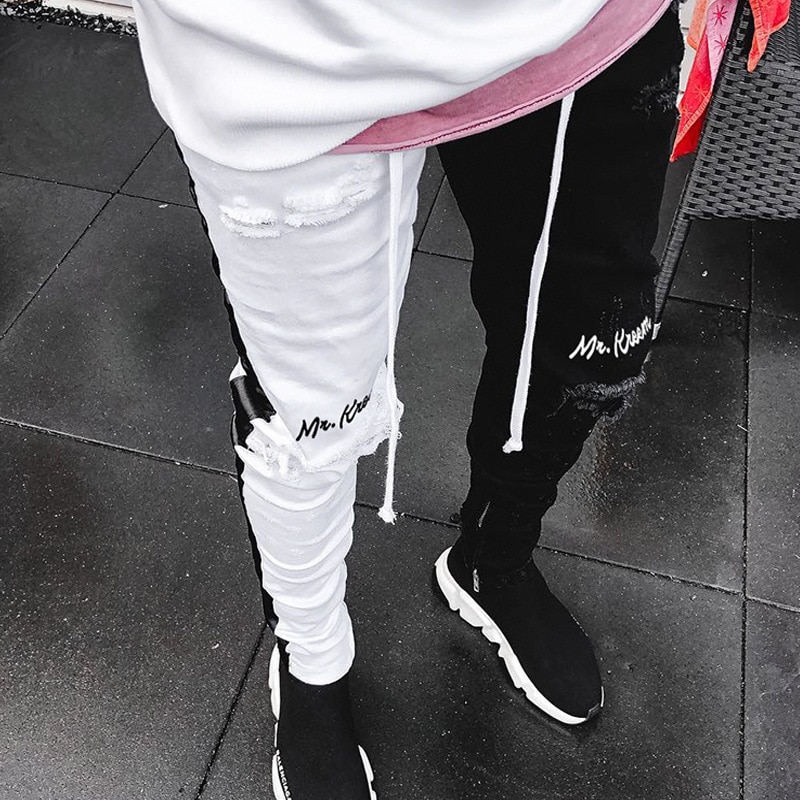 Maoxzon heren briefgat slim broek patchwork trend casual athleisure sportkleding jogger potloodbroek voor jeugdjongens