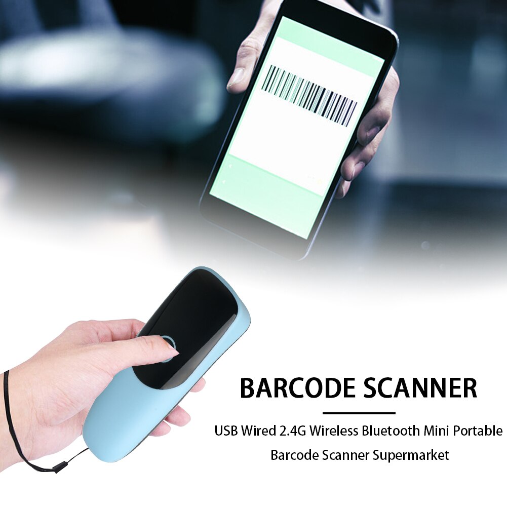 Wireless Bluetooth 2D Screen Scanning USB Wired Barcode Scanner Mini Portable Accurate Supermarket Handheld 2.4G Bar Code Reader