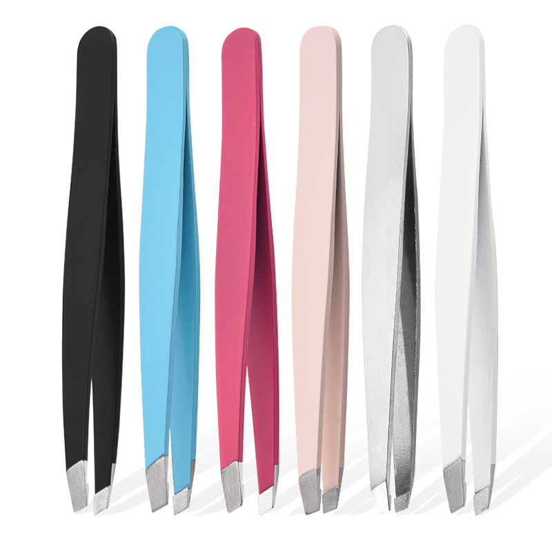 Eyebrow Tweezers Stainless Steel Slant Tip Hair Removal high-precision stainless steel eyebrow tweezers for facial hair Makeup T