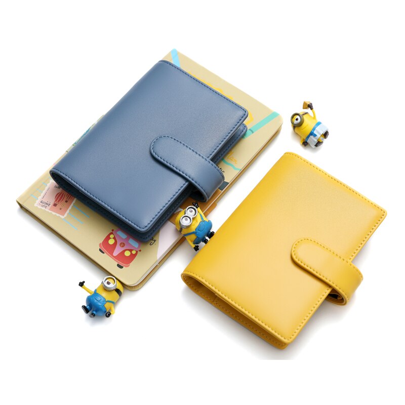 Amnery Leather Notebook Cover A6 Personal /A7 Pocket Ring Binder, 6 Round Ring Binder Journal Refillable for Pocket Filler Paper