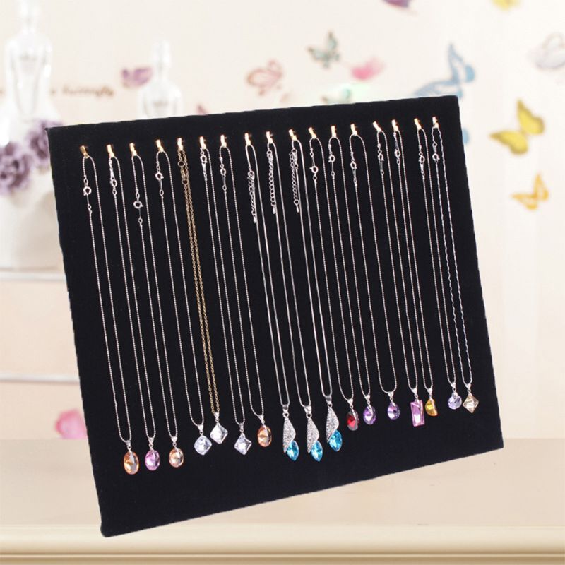 Zwart Fluwelen 17 Haak Ketting Sieraden Lade Display Organizer (17 Haak Ketting)