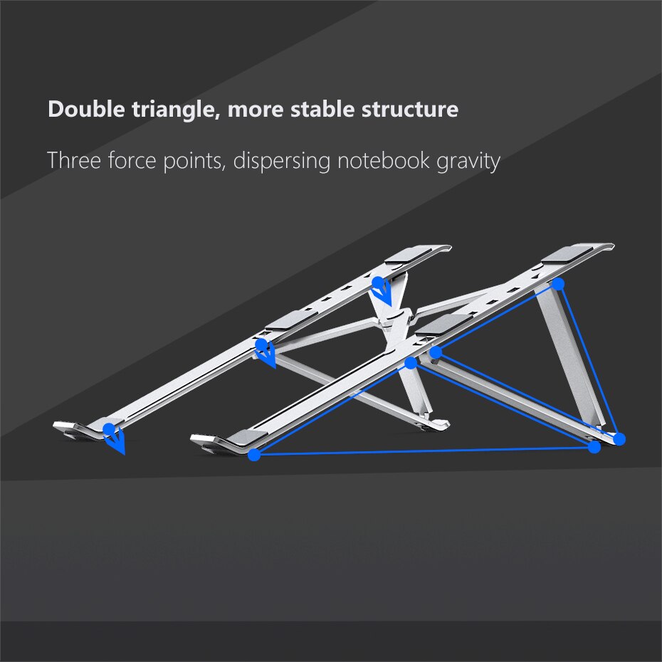X Style 4 Angles Adjustable Foldable Aluminum Laptop Stand Desktop Notebook Holder Desk For 7-15 Inch Macbook Pro Air