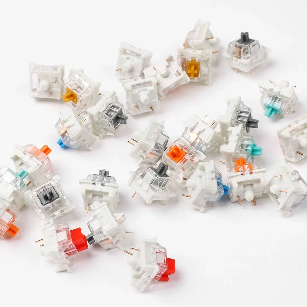 Outemu Stille/Clicky Schakelaars Mechanische Toetsenbordschakelaar 3pin Smeermiddel Rgb Gaming Mx Schakelaars Lineaire Tactiele Multicolor Transparant