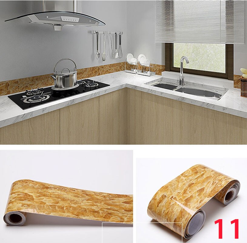 5M Self-Adhesive Baseboard Waterproof Living Room Bathroom Waistline Border Rustic Tile Wall Stickers Modern Wallpaper Borders