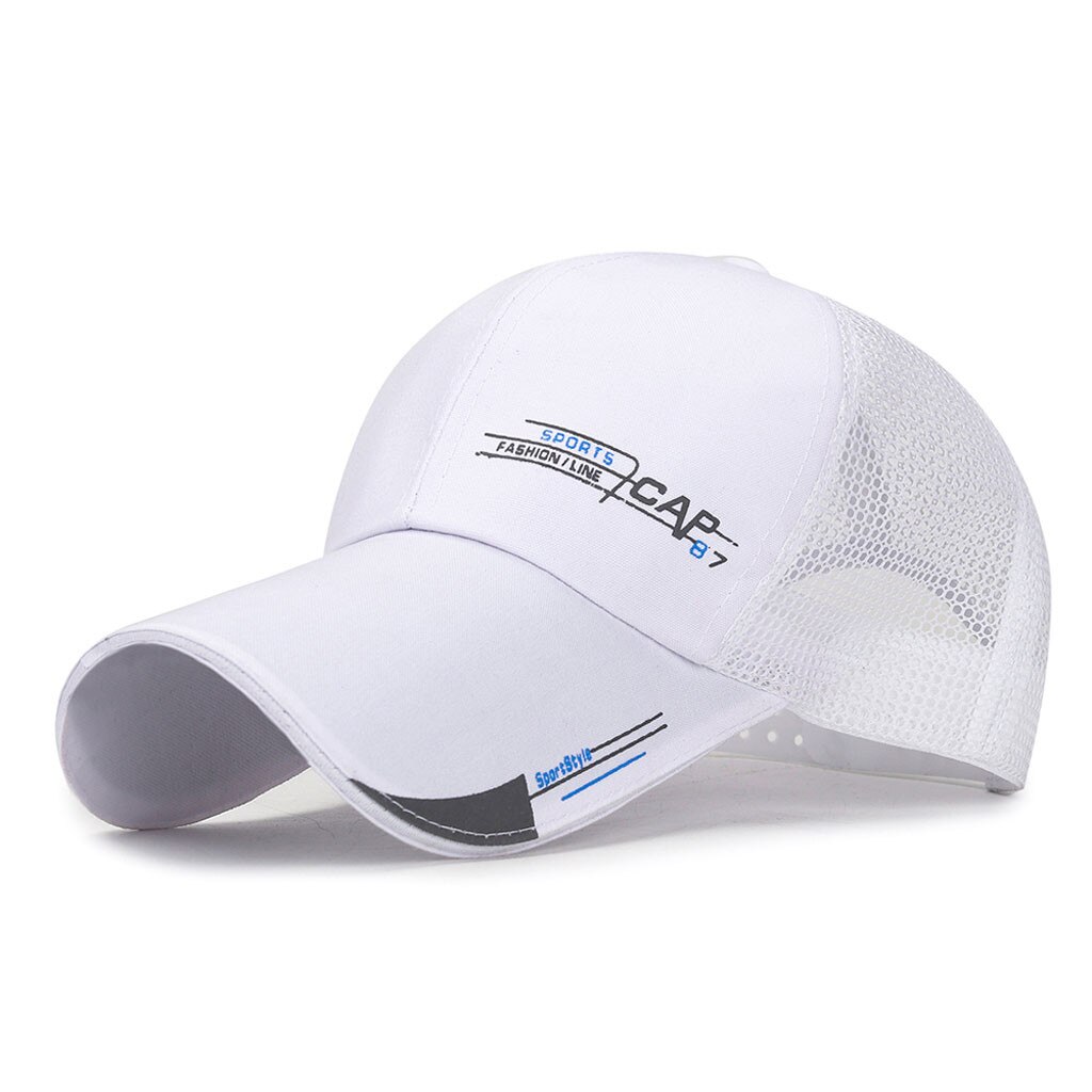 Unisexe femmes hommes maille casquette de Baseball réglable camionneur en plein air Sport Hip-hop chapeau hommes casquette en plein air soleil chapeau soutien # T2: White 