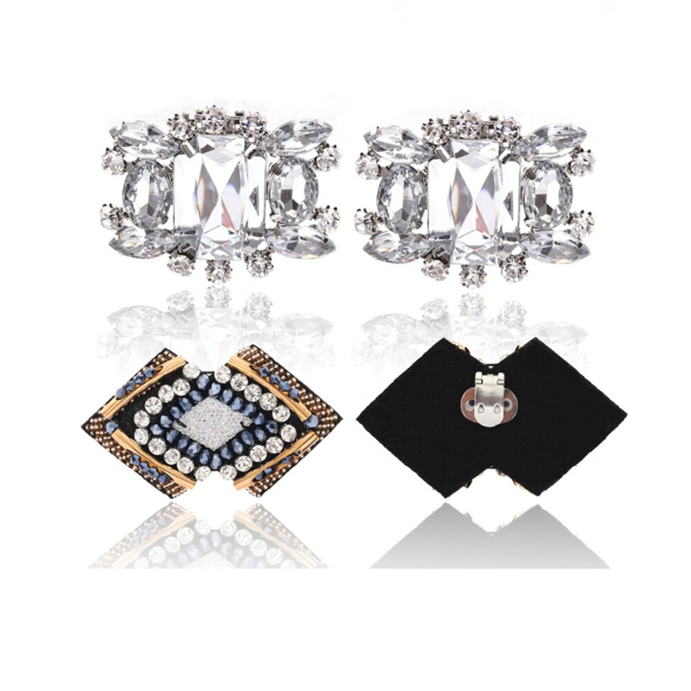 Ingesight. z 2 peças charme crytal strass sapato decoração anklet feminino sapato clipe de salto alto bota sandália plana jóias acessórios