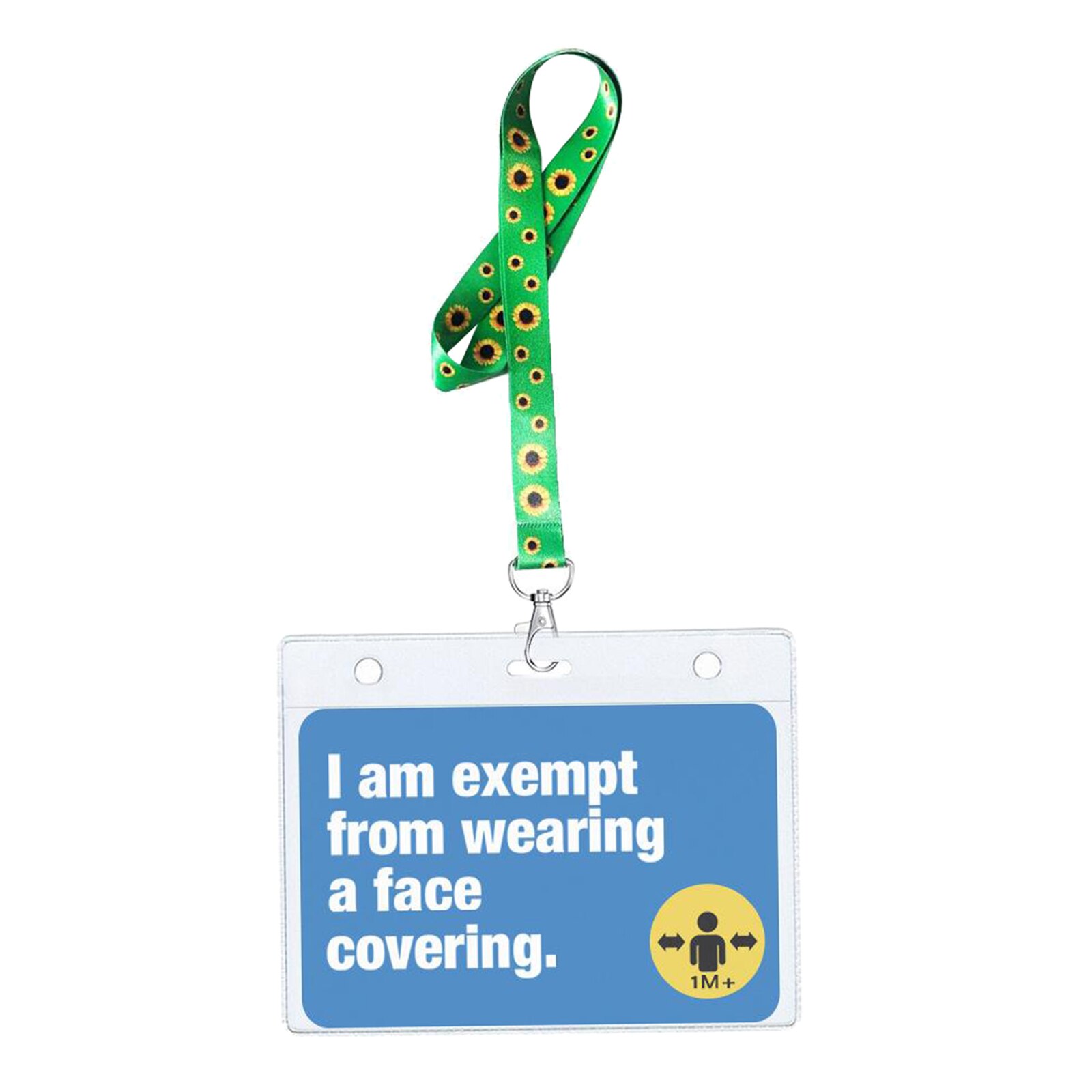 Travel ID Card Face Mask Exempt Exemption Card Holder W/ Lanyard