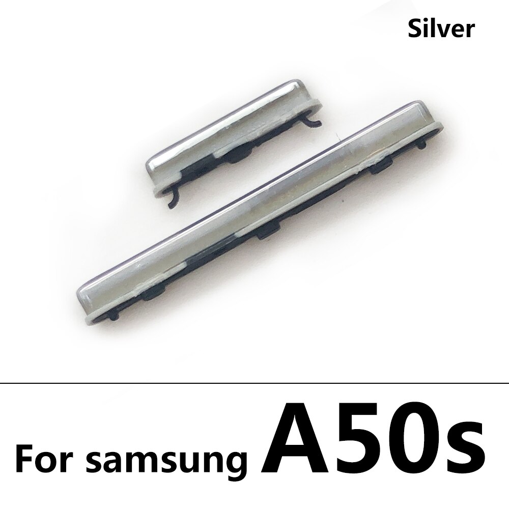 Nueva tecla de encendido lateral + botón de volumen para Samsung A10S, A20S, A21S, A30S, A50S, pieza de repuesto, accesorios de teléfono móvil: A50S Silver