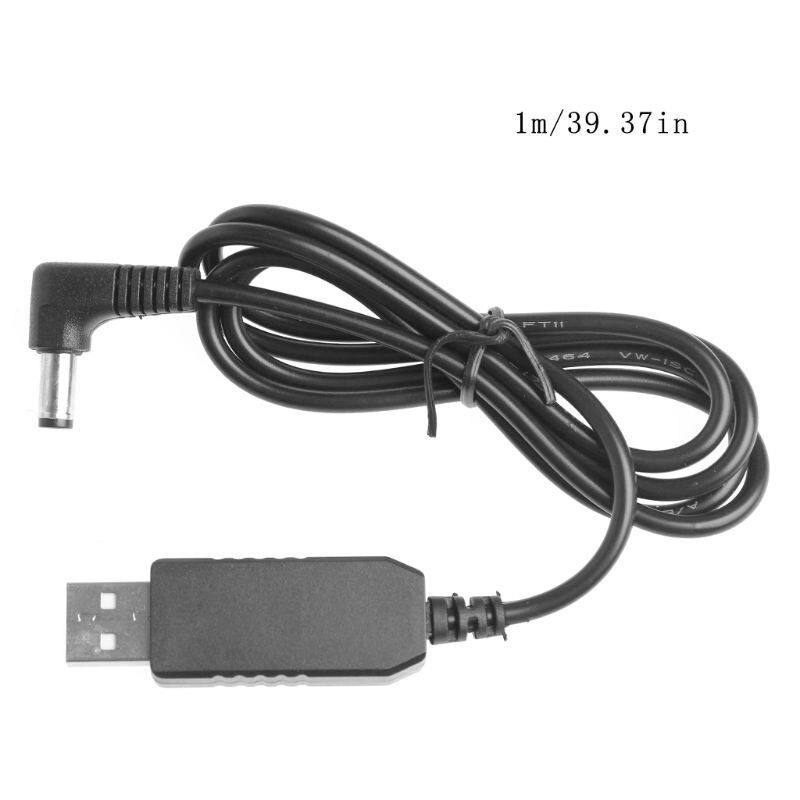 USB DC 5V a 12V 12V 2,1mm x 5,5 ángulo recto Hombre paso Cable adaptador para Router B2QF