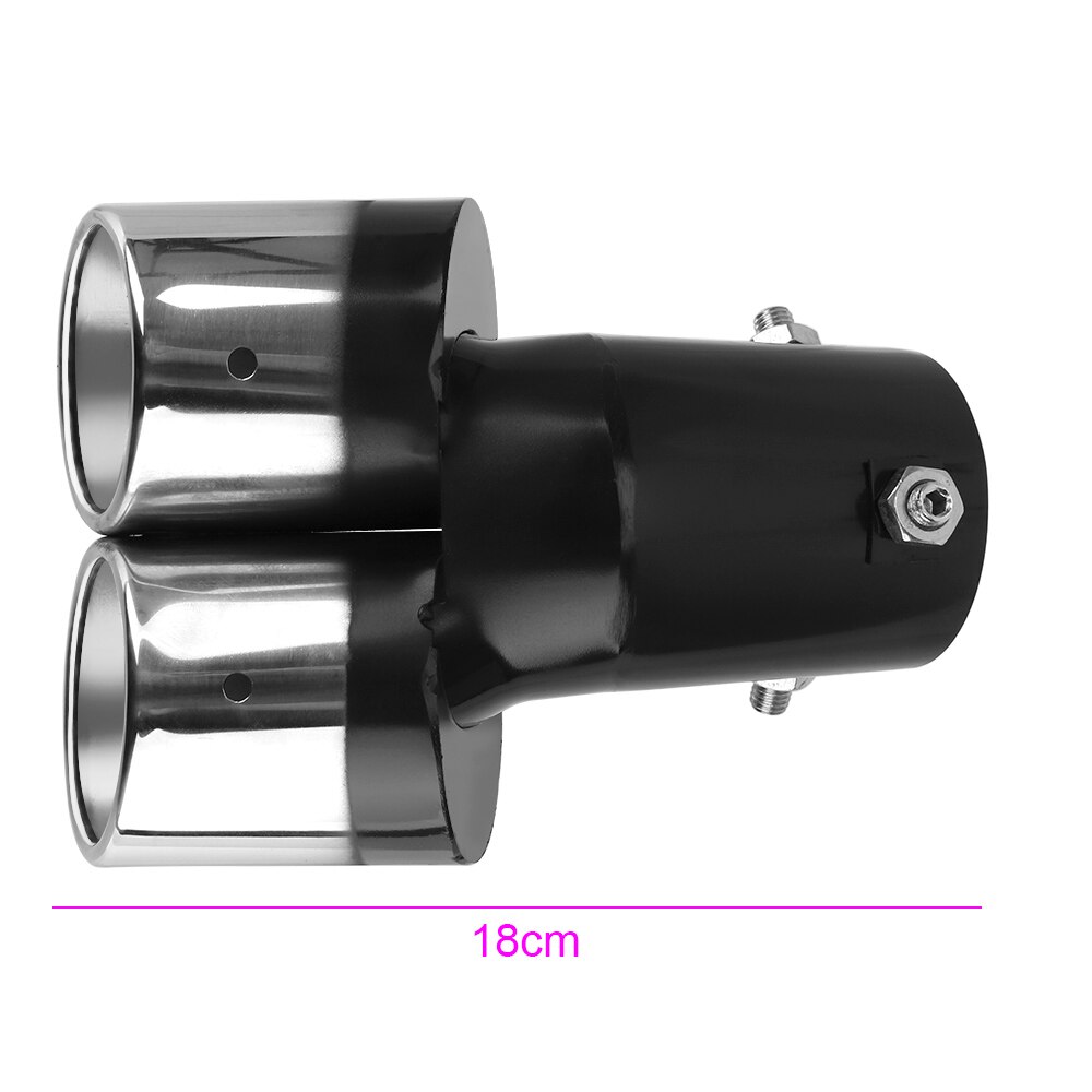 Bil udstødning lydpotte rør hale rustfrit stål buet dobbelt stikkontakt universal bil dekoration krom hale rør tilbehør