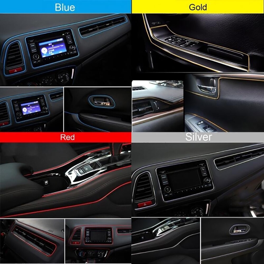 5m doe-het-zelf strips auto interieur lijst deurlijn ventilatiepaneel styling tape decoratie auto deur beschermer strip bescherming rand strips sticker