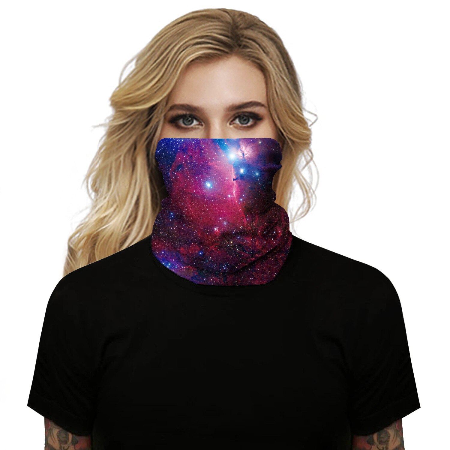 Bandana multidireccional para exteriores para hombre y mujer, bufanda con estampado 3D de cielo estrellado, escalada, senderismo, ciclismo, pesca, protección a prueba de viento para Halloween