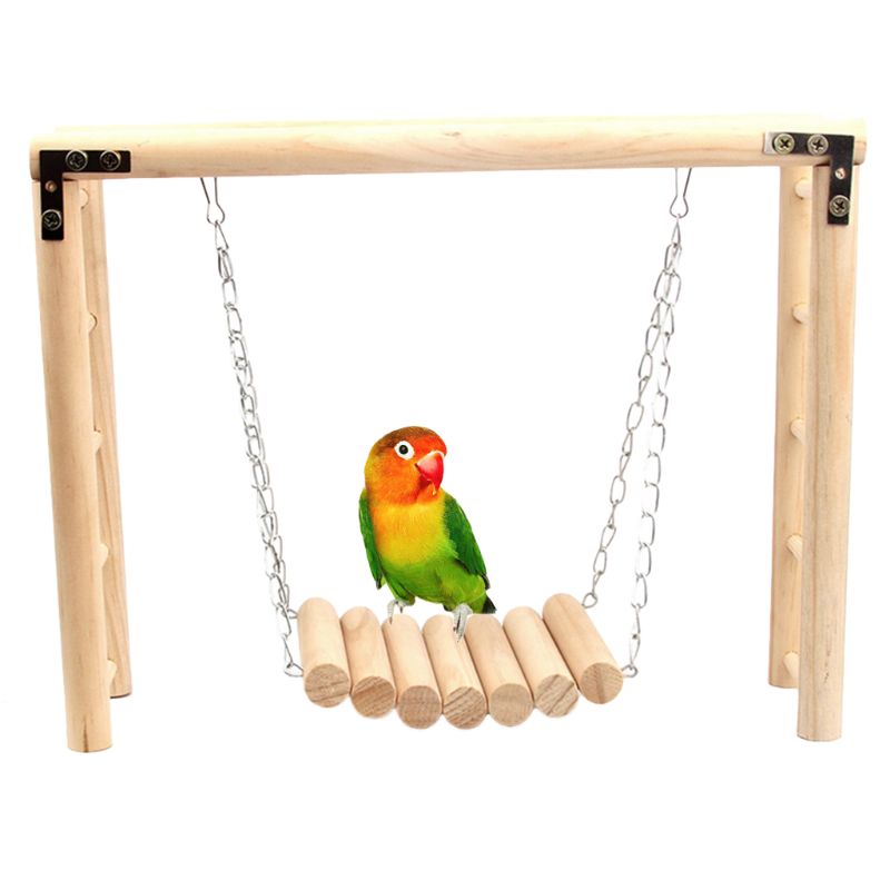 Fugl intelligens træ hængende gyngesæt papegøje klatring stige bur legeplads hamster stige platform tygge legetøj