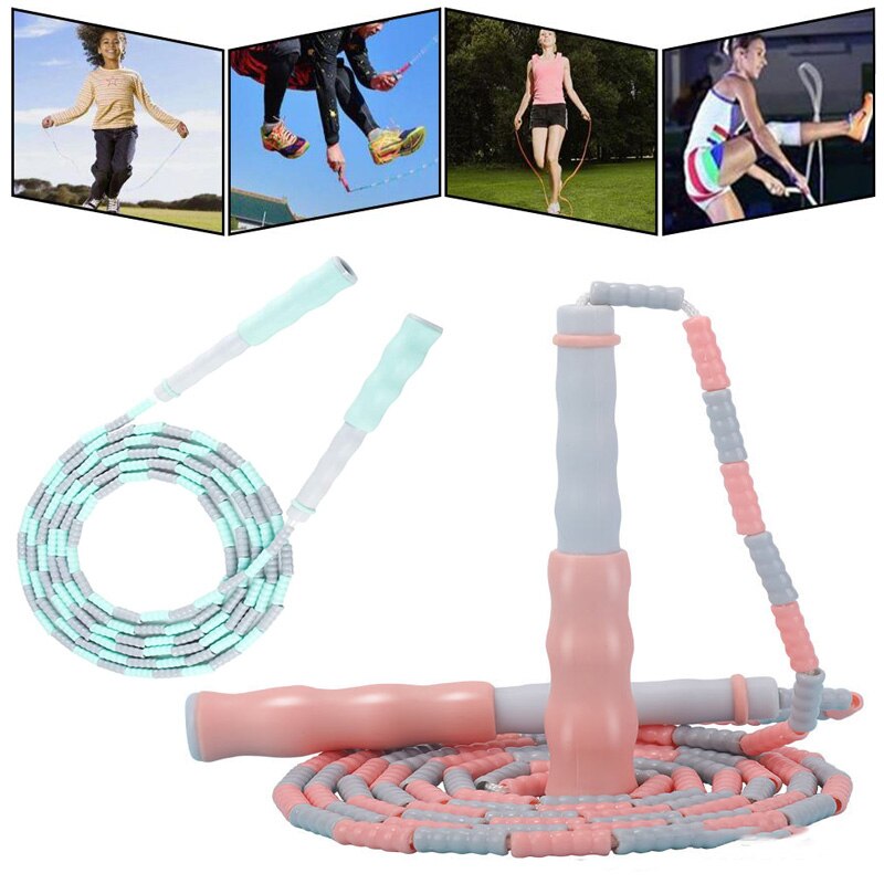 Corda di bambù per bambini esercizio di salto esercizio di esercizio corda di bambù antiscivolo regolabile portatile con manico corda di Yoga dura