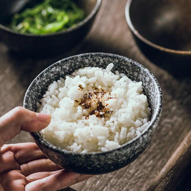 Cuenco de cerámica japonés para el hogar, Bol para arroz, Sushi, ensalada, desayuno, vajilla de cocina para Hotel