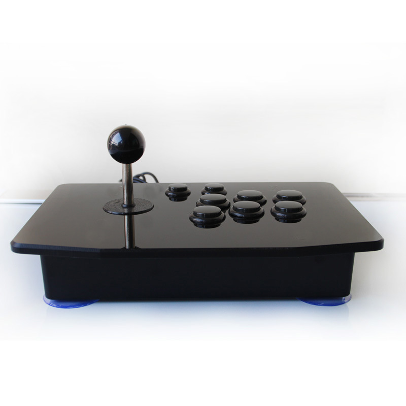 Acrylic Zero Delay Arcade Fighting Stick USB Wired Computer Gaming Joystick Game Rocker Controller with 8 Buttons For PC Desktop: Black