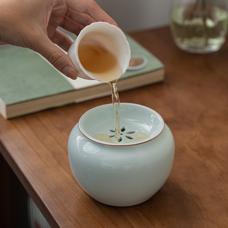 Zoete Witte Wassen Water Kopje Thee Wassen Kom Met Deksel Vierkante Thee Residu Kom Thee Emmer Japanse Jianshui Kung Fu theeceremonie