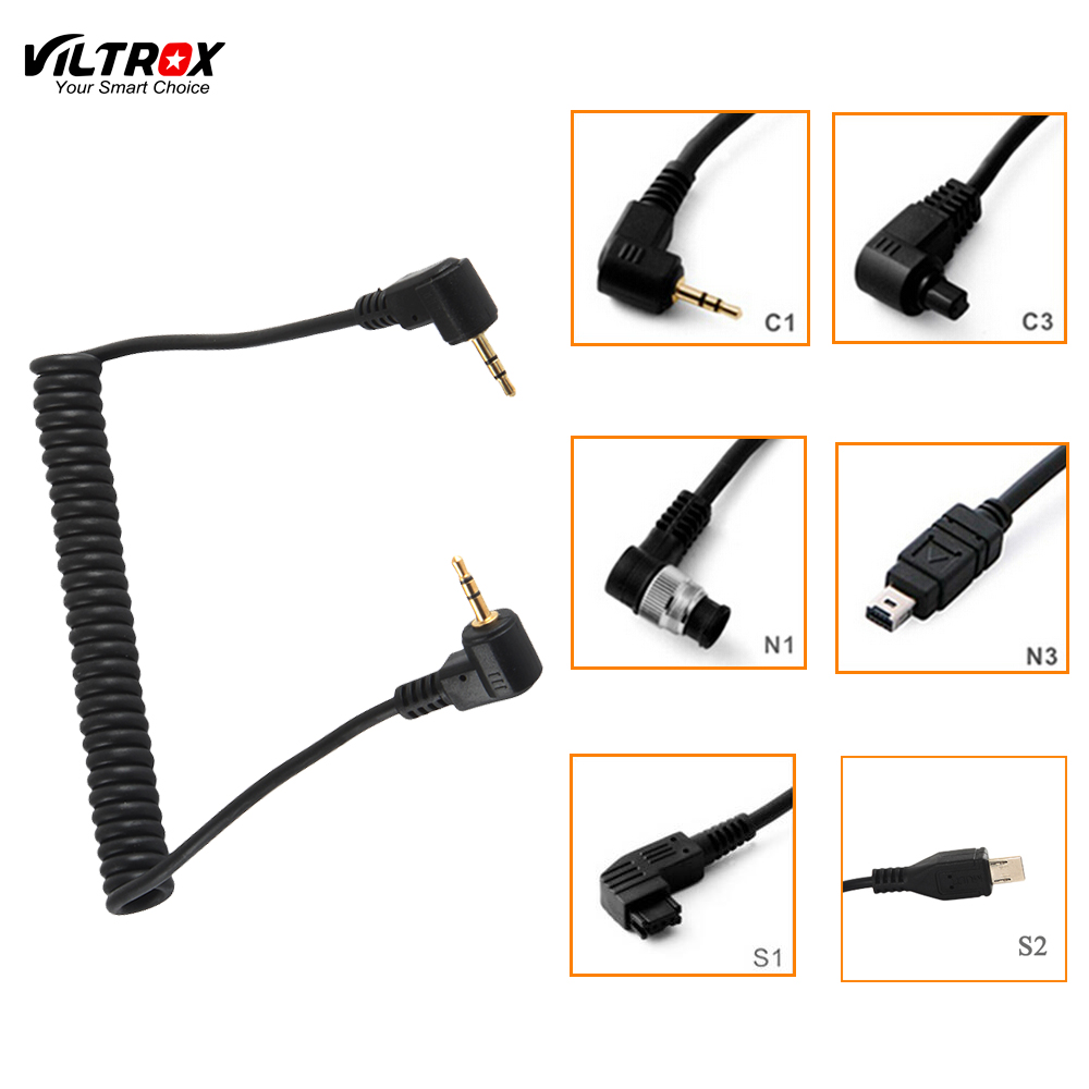 Viltrox 90 cm Timer Camera Afstandsbediening Ontspanknop Aansluiten Kabel Cord Voor Canon Nikon Pentax Sony Viltrox JY-120 JY-710