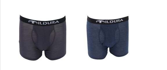 100% Merino Wool Men Merino Wool Underwear 2-Pack Man Boxer Underpants Merino Wool Underwear Quick dry Breathable Soft Size S-XL: Navy DK Gray / Size L