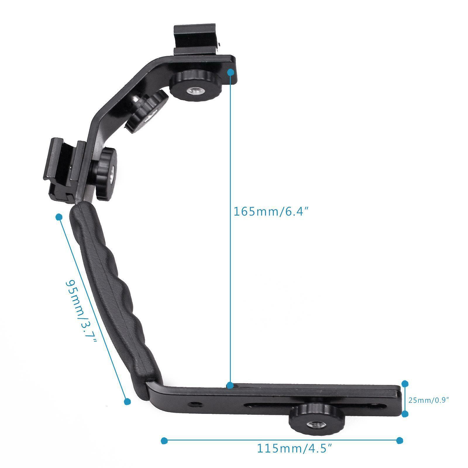 En forme de Support de Flash DSLR Support De Caméra Double Griffe Support Poignée Souple Vidéo Micro Deux sabot élargir L