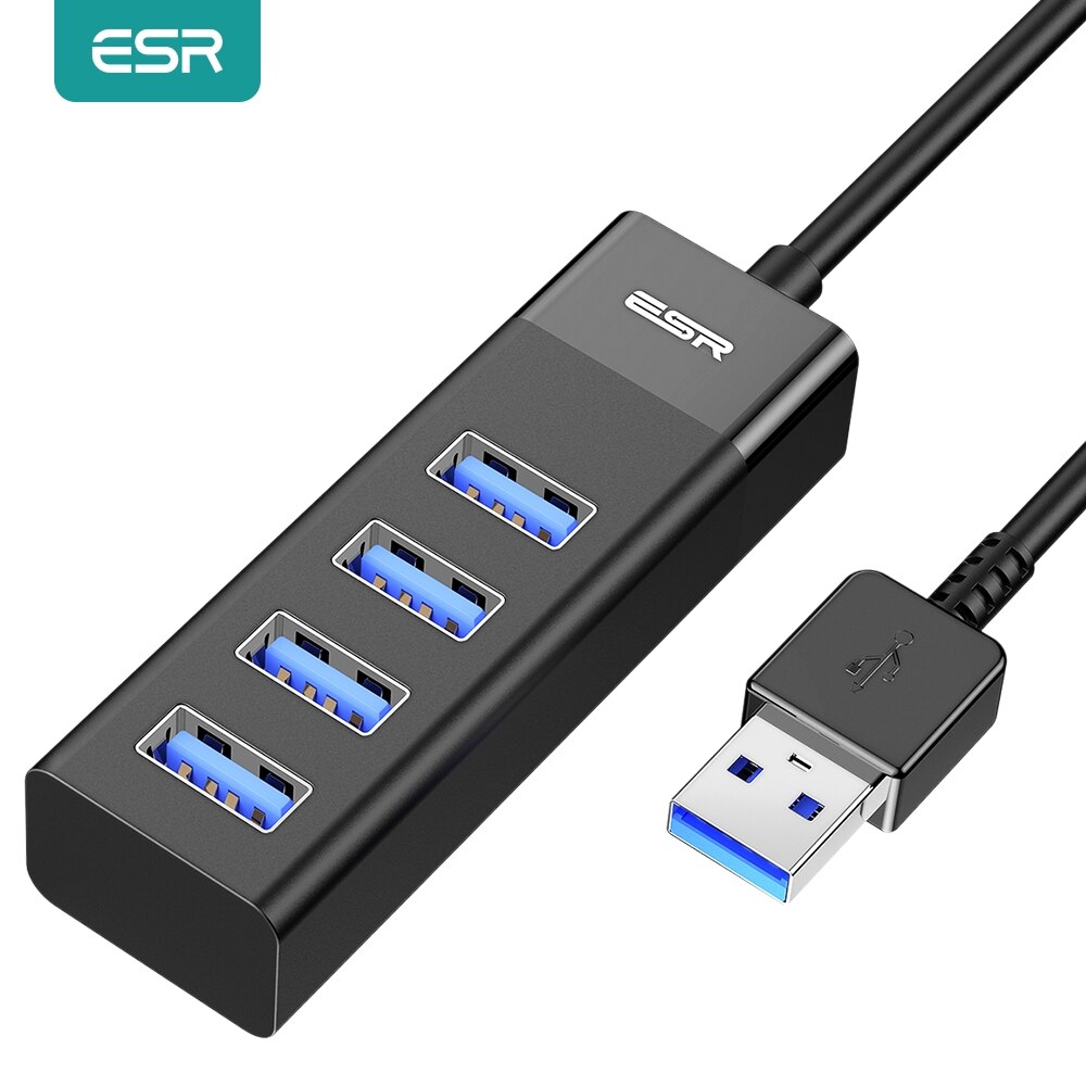 ESR USB HUB Adapter USB 3.0 Dock Fast Transfer Splitter 4 Ports 4-In-1 USB Extention Data Transfer for PC MacBook: Default Title