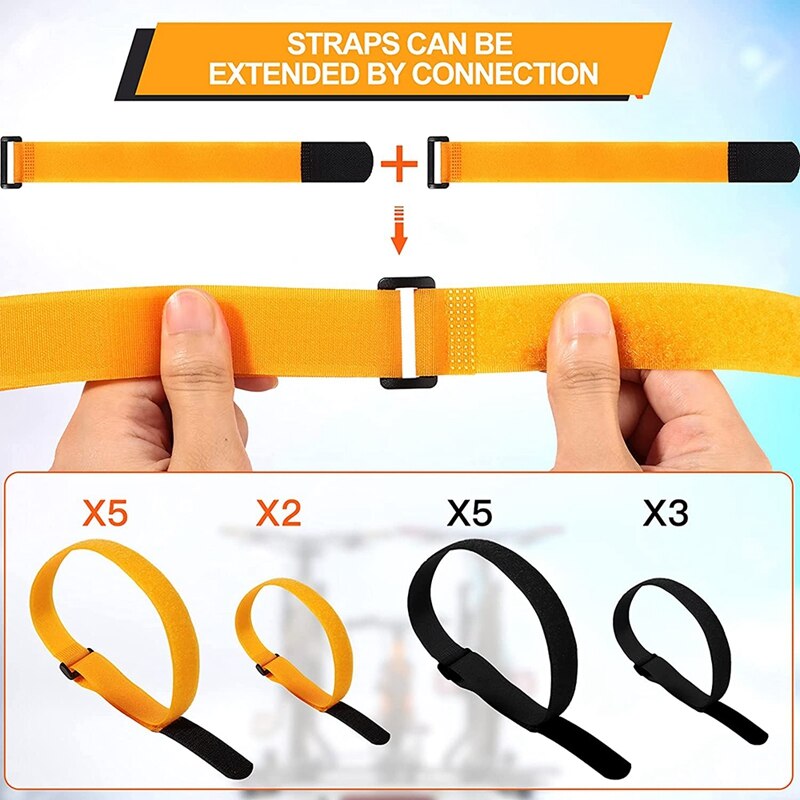 15 Pieces Bike Straps Adjustable Bike Rack Straps Reusable Bike Cinch Strap Replacement Bicycle Accessories