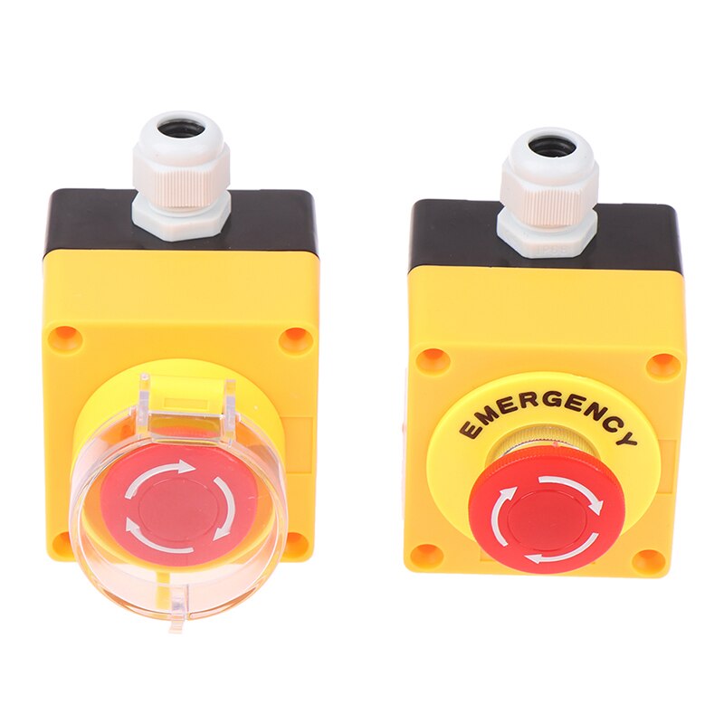 Red Sign Push Button Switch DPST Mushroom Emergency Stop Button AC 660V 10A