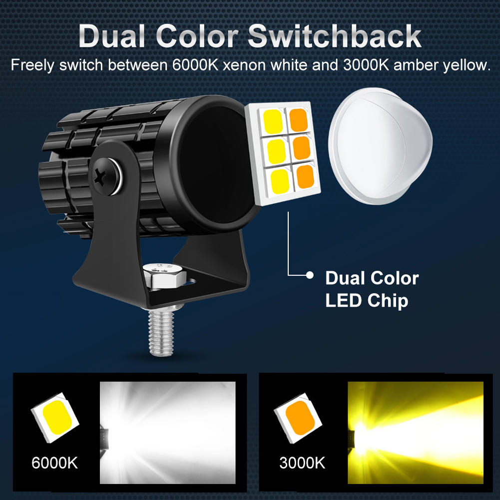 Focos de faros LED para motocicleta, iluminación auxiliar DRL, luz antiniebla de 12V para Moto, bicicletas, accesorios para coches