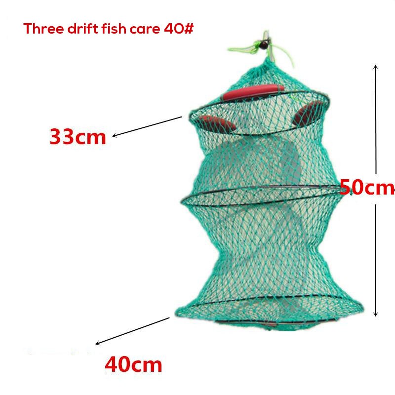 Fishing Net Automatic Floating Fishing Net Cast Mesh Folded Catching with Floating Ball Fish Casting Net: 40cm