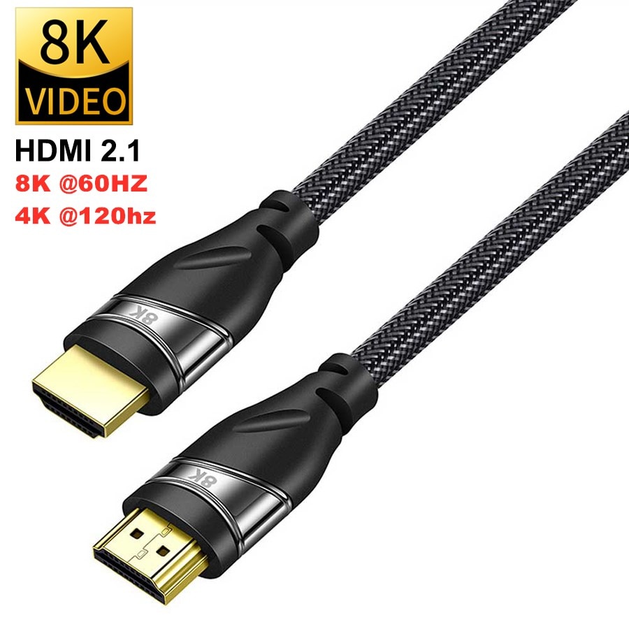 Hdmi 2.1 Kabel 4K 120Hz Hdmi High Speed 8K 60Hz Uhd Hdr 48Gbps Kabel Hdmi ycbcr4: 4: 4 Converter Voor PS4 Hdtv Projectoren
