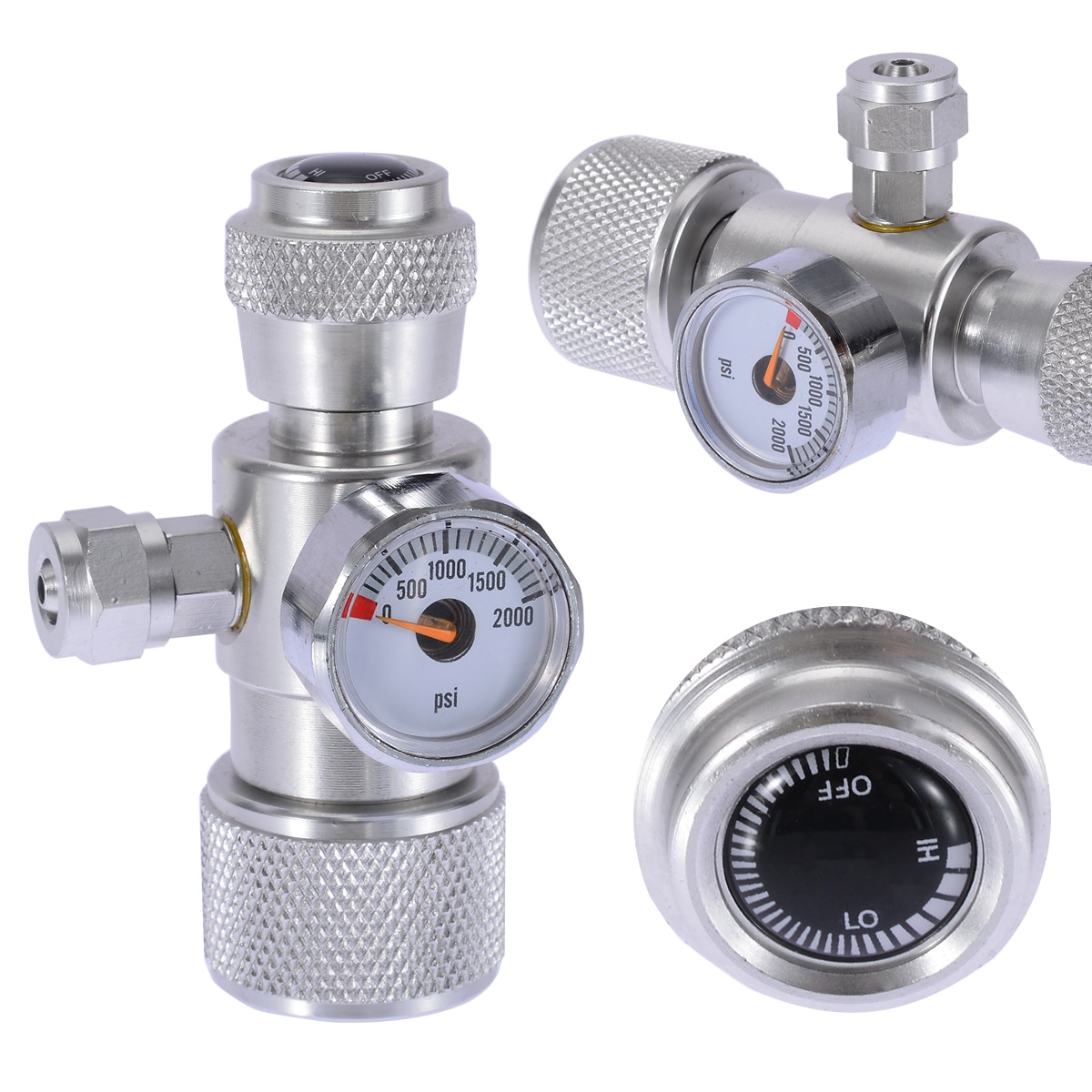 CO2 Aquarium Moss Plant Fish Enkele Manometer Met Ring Ring Zilver Aluminium Legering Regulator Manometer Apparatuur