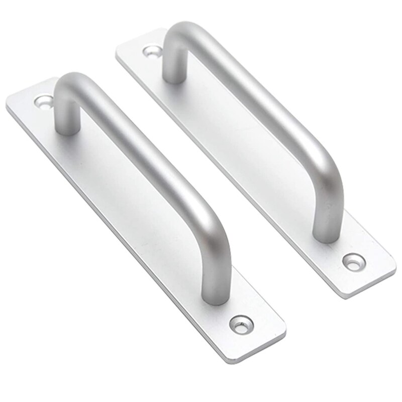 2PCS Silver Door Handle Aluminum Alloy Sliding Barn Door Handle for Gate Cabinet Cupboard Barn Shed Door Handles: Default Title