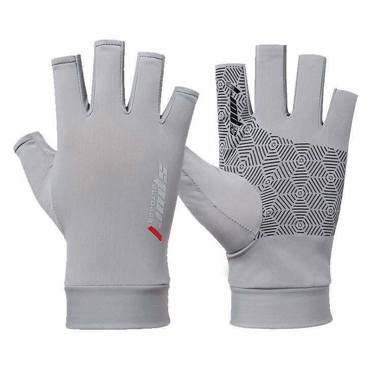 Guantes de Pesca con protección solar para hombre, manoplas de secado rápido transpirables para exteriores, ropa deportiva, verano, FPS 50: white