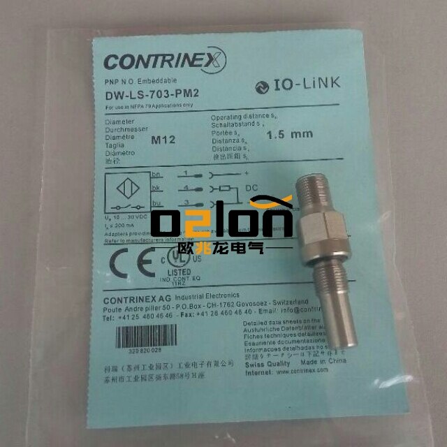DW-LS-703-PM2 M12 Contrinex High Pressure Resistance Proximity Switch Sensor