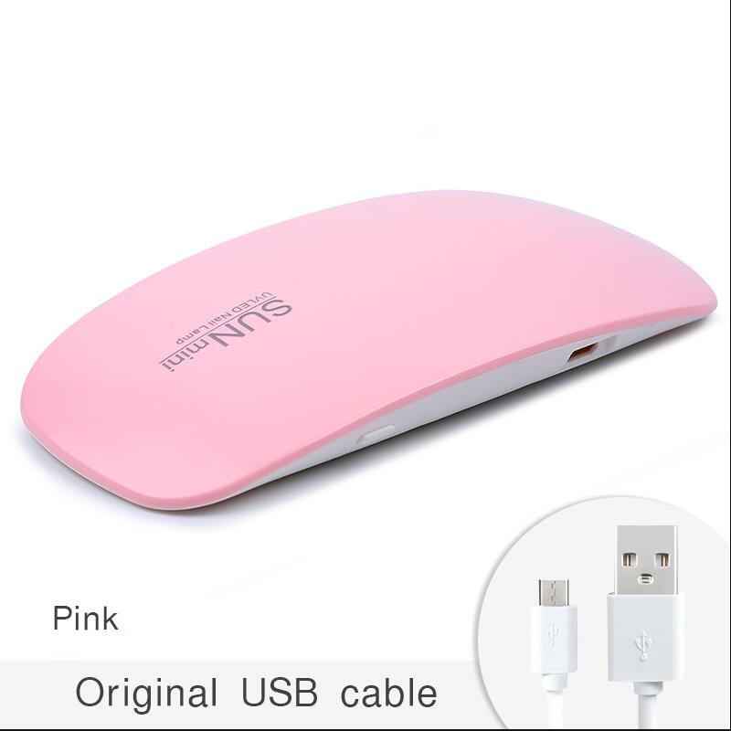 UV SUN mini secador de uñas lámpara LED UV Micro USB Gel barniz máquina de curado para uso doméstico herramientas de uñas lámpara de uñas: Pink