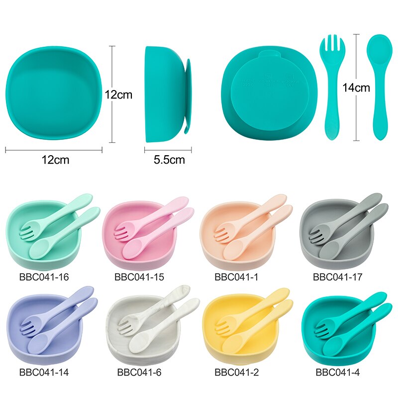 1pc baby leervoedingsboog zuigkom set babybord kinderen peuter training servies bpa-vrij siliconen kom