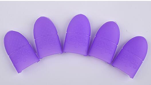 5 stks/set UV Gel Polish Remover Warp Nail Tips Siliconen Losweken Cap Clip Herbruikbare Manicure Cleaning Vernis Kits Accessoire gereedschap: Purple