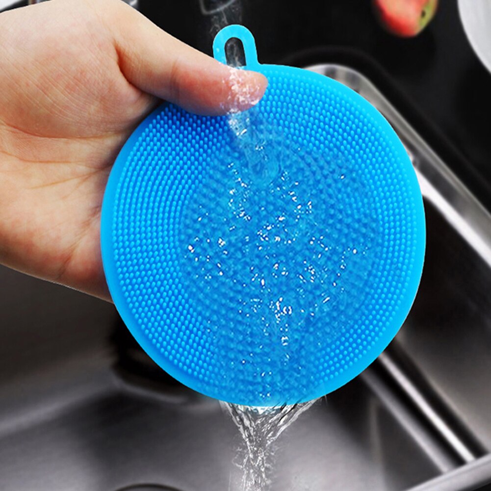 Silicone plat éponge antibactérien cuisine épurateur légumes fruits brosse nettoyage éponge plat lavage brosse Pot porte-casserole