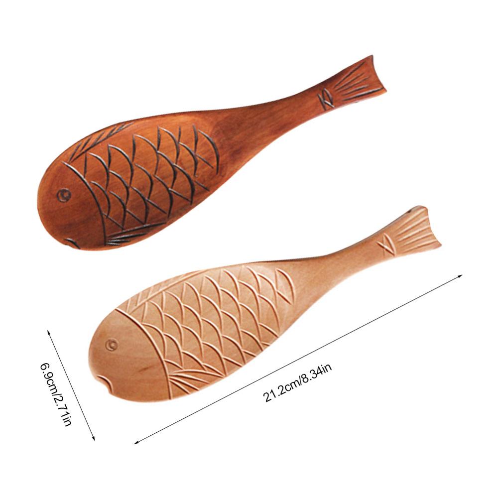 Wooden Fish-shaped Spoon Wooden Spoon Fish-shaped Shovel Environment-friendly Kitchen Cooking Spoons Home Gadget